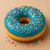 Donut mit Blauem Zuckerguss