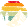 Retro Sunset Ridge Mountain