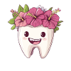 Tooth with hibiscus