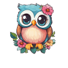 Flower Owl with Charm