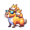 Capybara Dad Son Daughter Kids