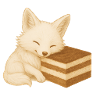 White fox with tiramisu