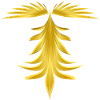 Golden wings with fountain