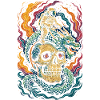 Astronaut Riding Dragon Cosmic Skull Art