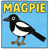 Magpie Cartoon - Weathered Look