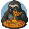 Cute Sloth Pizza Italian Food