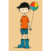 Little boy plays ball