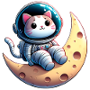 Cute astronaut cat on the moon