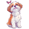 Shih Tzu and Butterfly