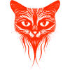 Stylish cat tribal motif