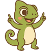 Bébé caméléon heureux