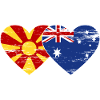 Macédoine Australie Drapeau Coeur Utilisé