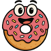Cheerful Donut Cartoon Design