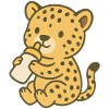 Bébé guépard avec biberon