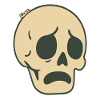Sad Skull Comic Sticker Design