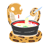 King python eating ramen