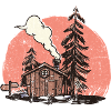 Cozy Forest Cabin Illustration