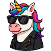 Stylisches Einhorn mit Lederjacke