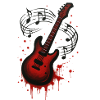 Rotes und schwarzes Gitarren-Graffiti