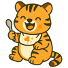 Repas avec bébé tigre