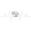 Surfer Beach Palm Tree Heartbeat