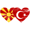 Macédoine Turquie Drapeau Coeur utilisé