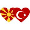 Macédoine Turquie Drapeau Coeur