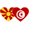 Macédoine Tunisie Drapeau Coeur