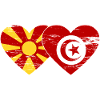 Macédoine Tunisie drapeau coeur utilisé