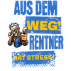 Cooler Rentner hat Stress.