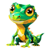 Gecko Polygon – Buntes Tierdesign