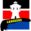 Langeoog mit Wasserturm, Fahne & Umriss