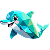 Polygon Dolphin - Geometric Sea Design