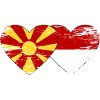 Macédoine Indonésie drapeau coeur utilisé