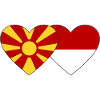 Macédoine Indonésie Drapeau Coeur