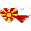 Macédoine Pologne Drapeau Coeur utilisé