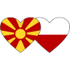 Macédoine Pologne Drapeau Coeur