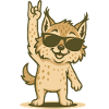 Cool rocker lynx with sunglasses