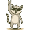 Cool rocker lemur with sunglasses