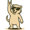 Rocker marten baby with sunglasses