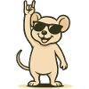 Rocker baby mouse with sunglasses