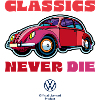 Volkswagen VW Maggiolino Rosso con Logo e Lettering