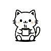 Cute Cat with Coffee Design