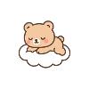 Sleepy kawaii bear