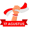 Rødt, hvitt indonesisk flagg 17 Agustus