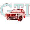 Volkswagen rød VW GTI M1 med GTI-bogstaver