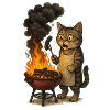 Chat Barbecue en Panique