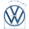 Logotipo de Volkswagen VW como gráfico de construcción en blanco