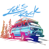 Volkswagen VW Bulli With Let's Rock Lettering