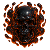 Flaming skull